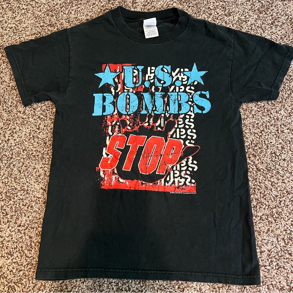 Vintage Y2K 2005 U.S. Bombs T-Shirt Punk Rock Tour Shirt Small Stop
